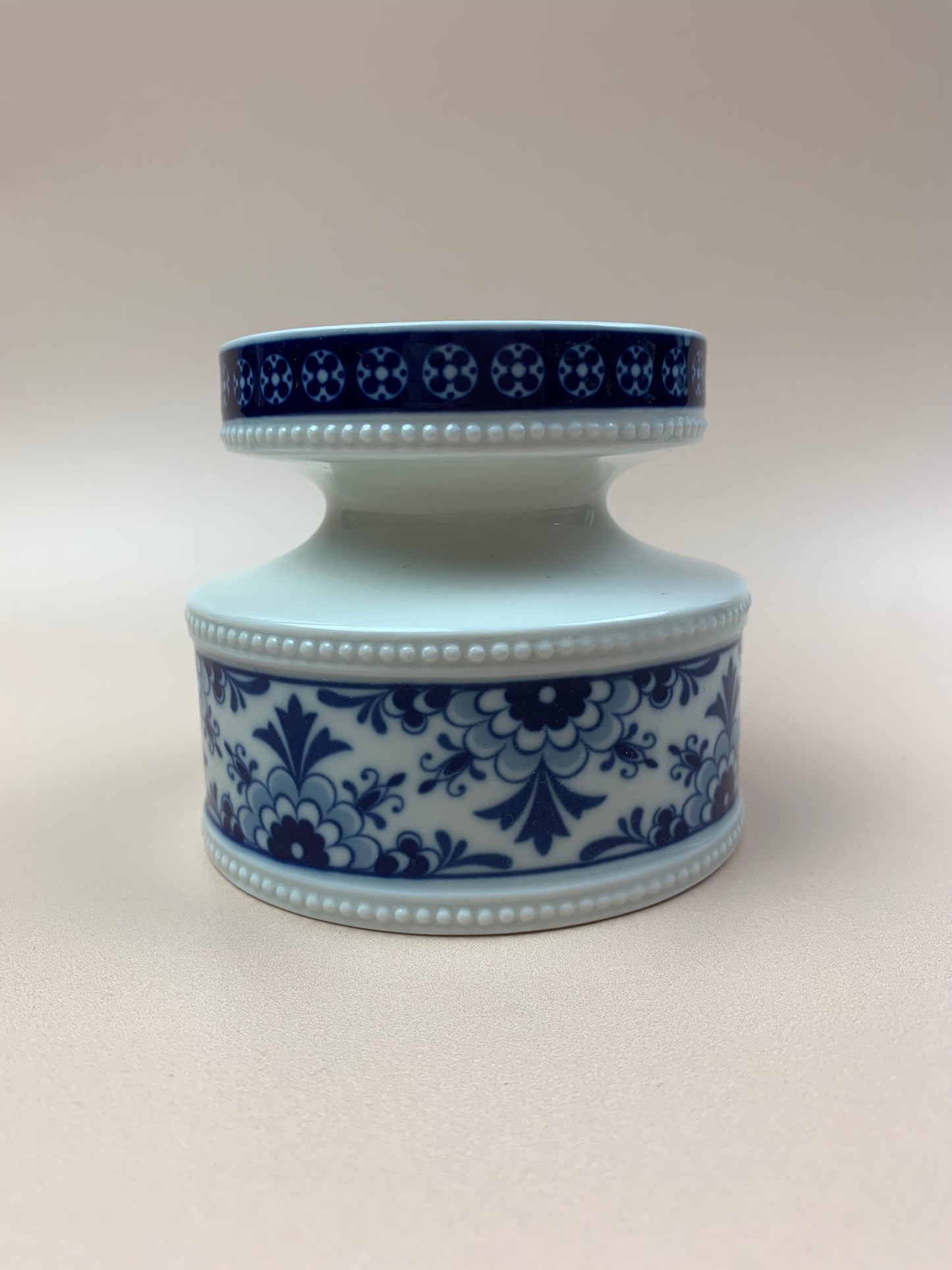 Small Vintage Blue and White Porcelain Vase