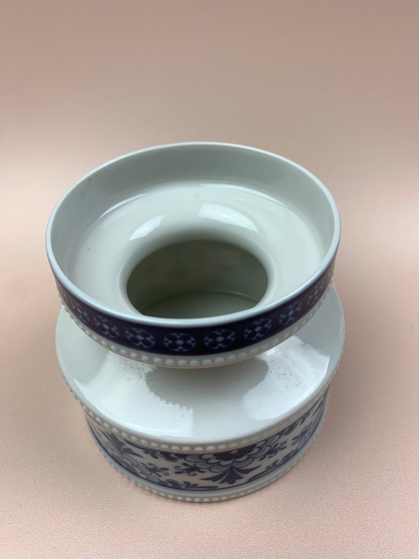 Small Vintage Blue and White Porcelain Vase