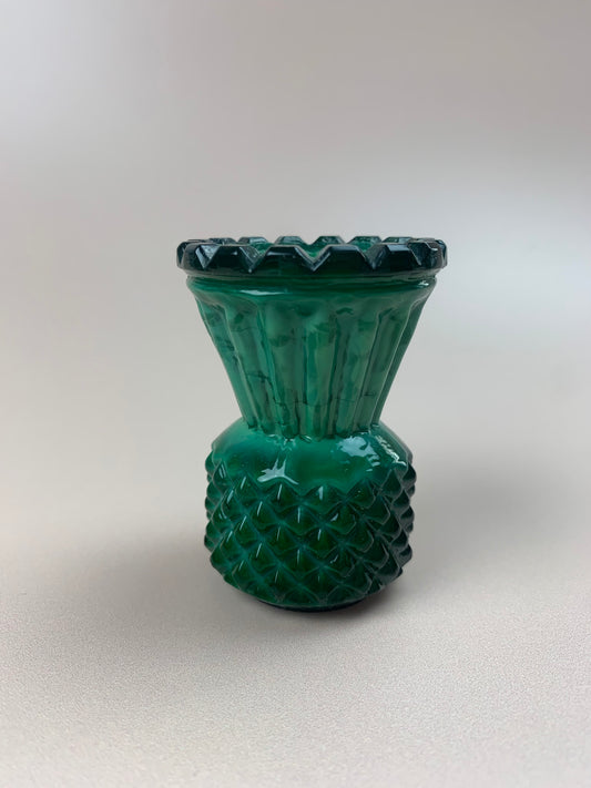 Small Art Deco Malachite Glass Vase