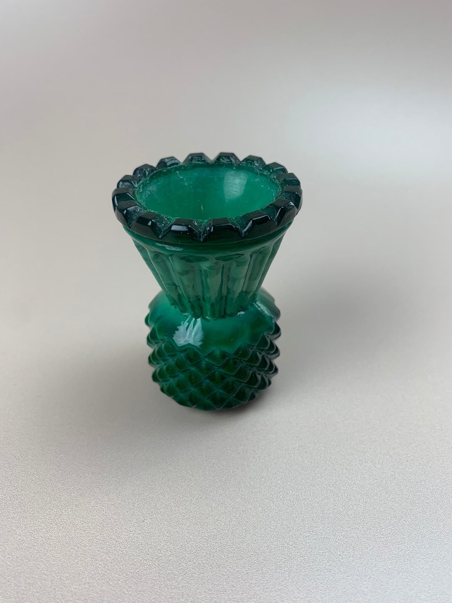 Small Art Deco Malachite Glass Vase