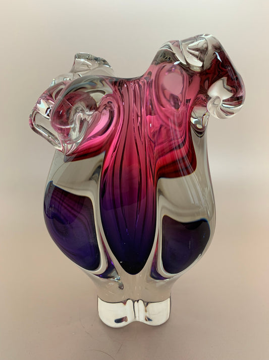 Chribska Purple and Pink Vase by Josef Hospodka