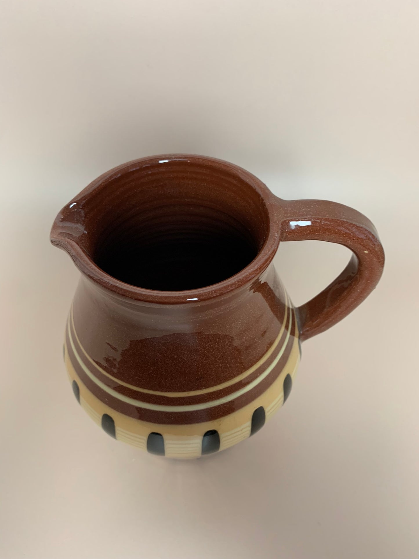 Bulgarian Troyan Pottery Jug and Cups Set