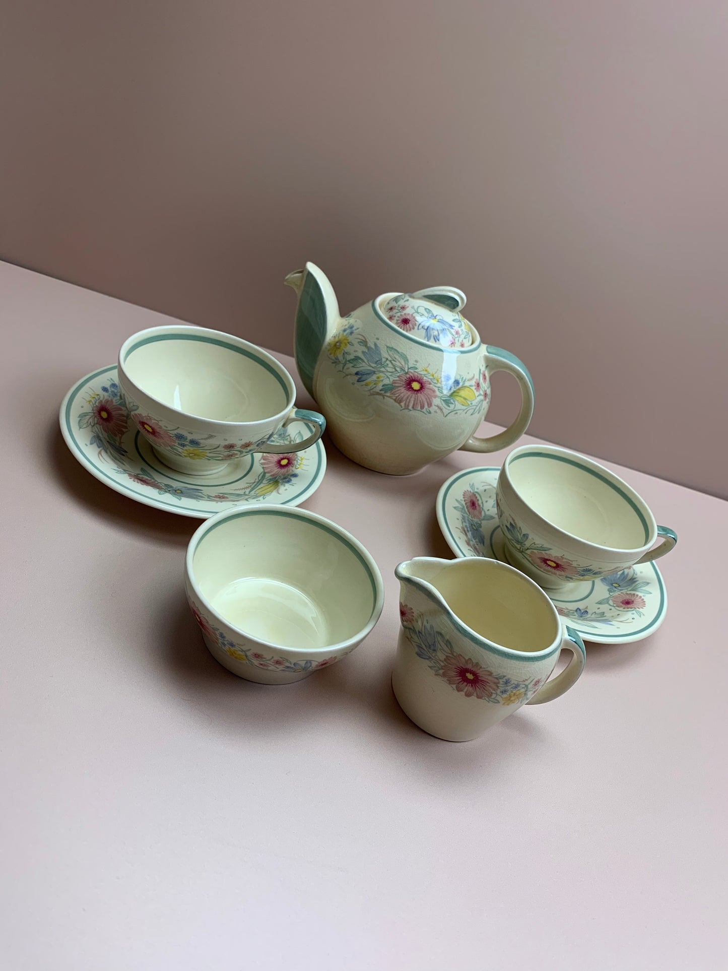 Vintage Susie Cooper Floral Early Morning Tea Set