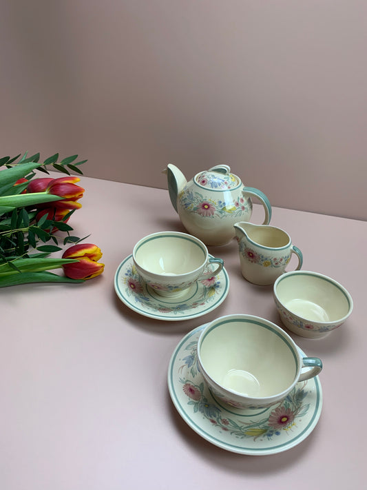 Vintage Susie Cooper Floral Early Morning Tea Set