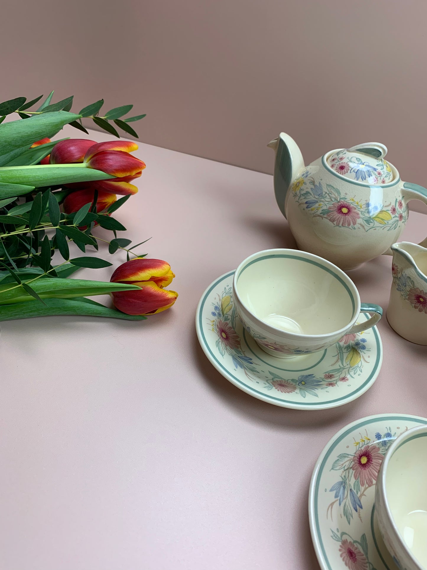 Vintage Susie Cooper Floral Early Morning Tea Set