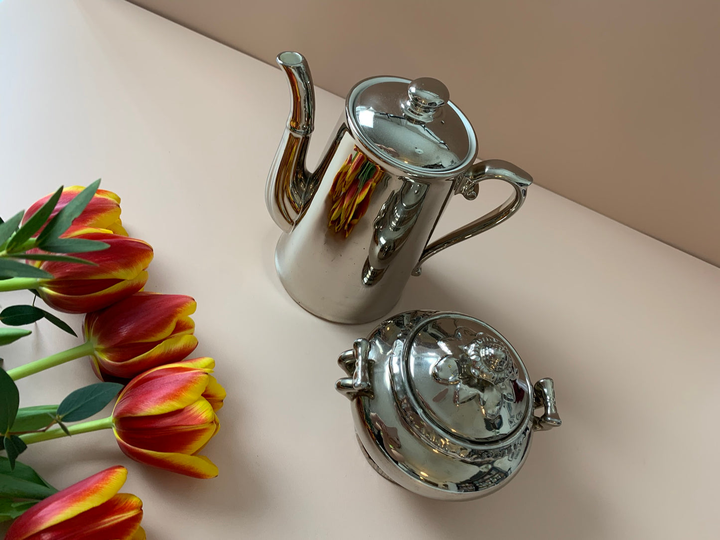 Vintage Tea Pot & Sugar Bowl by Royal Worcester