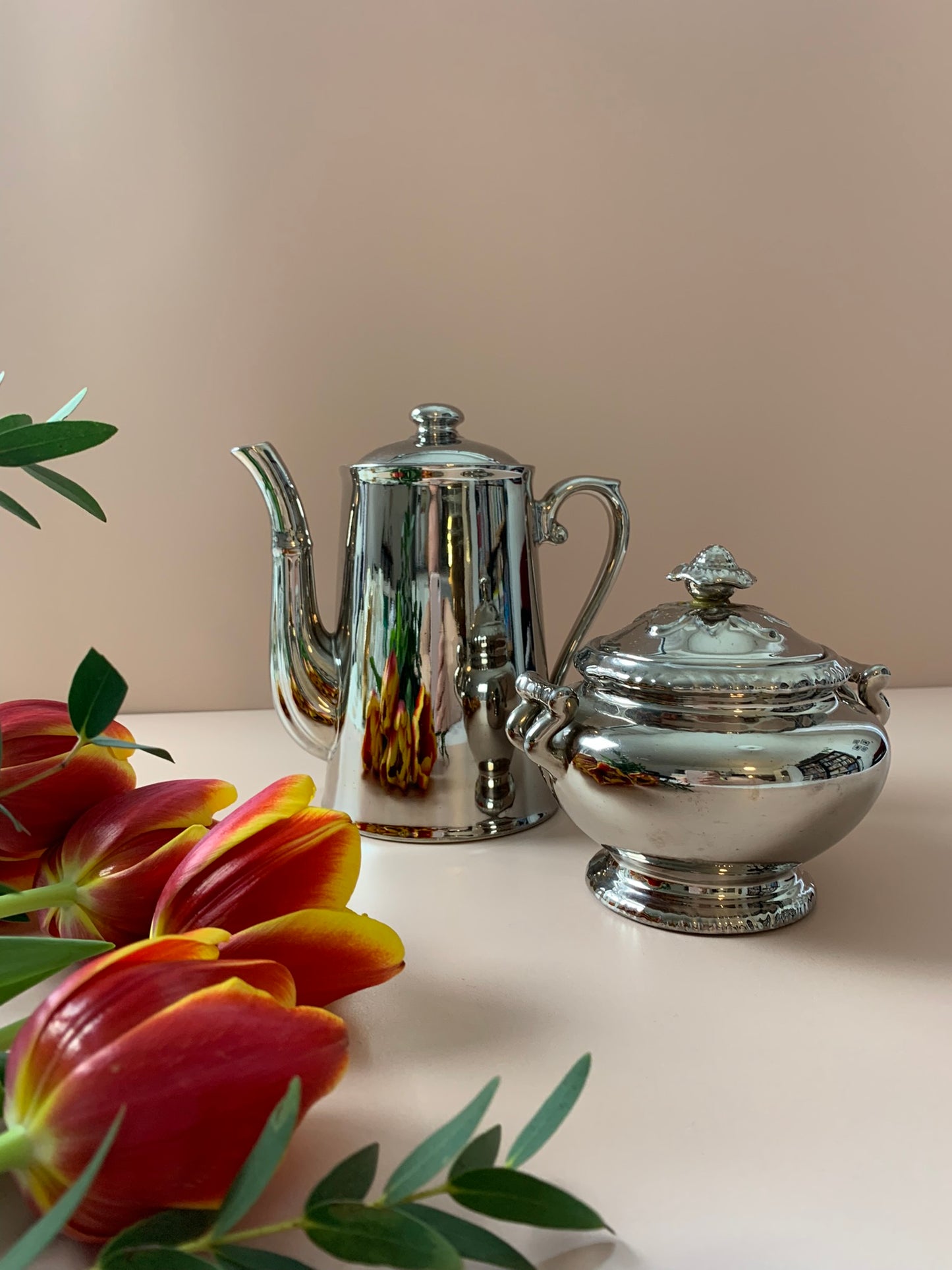 Vintage Tea Pot & Sugar Bowl by Royal Worcester