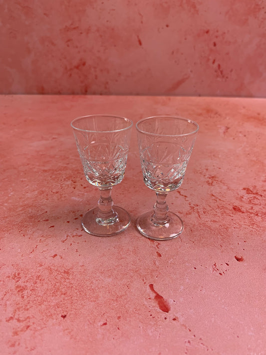 Two Vintage Royal Brierley Sherry Glasses