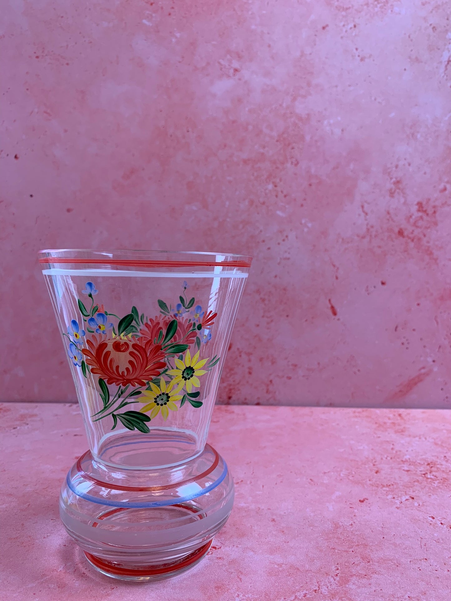 Hand Painted Vintage Glass Vase