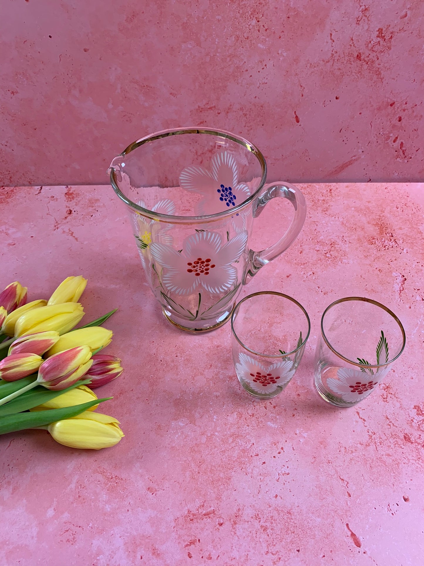 Vintage Jug With Two Glasses