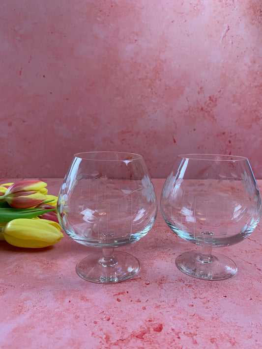 Two Vintage Brandy Snifter