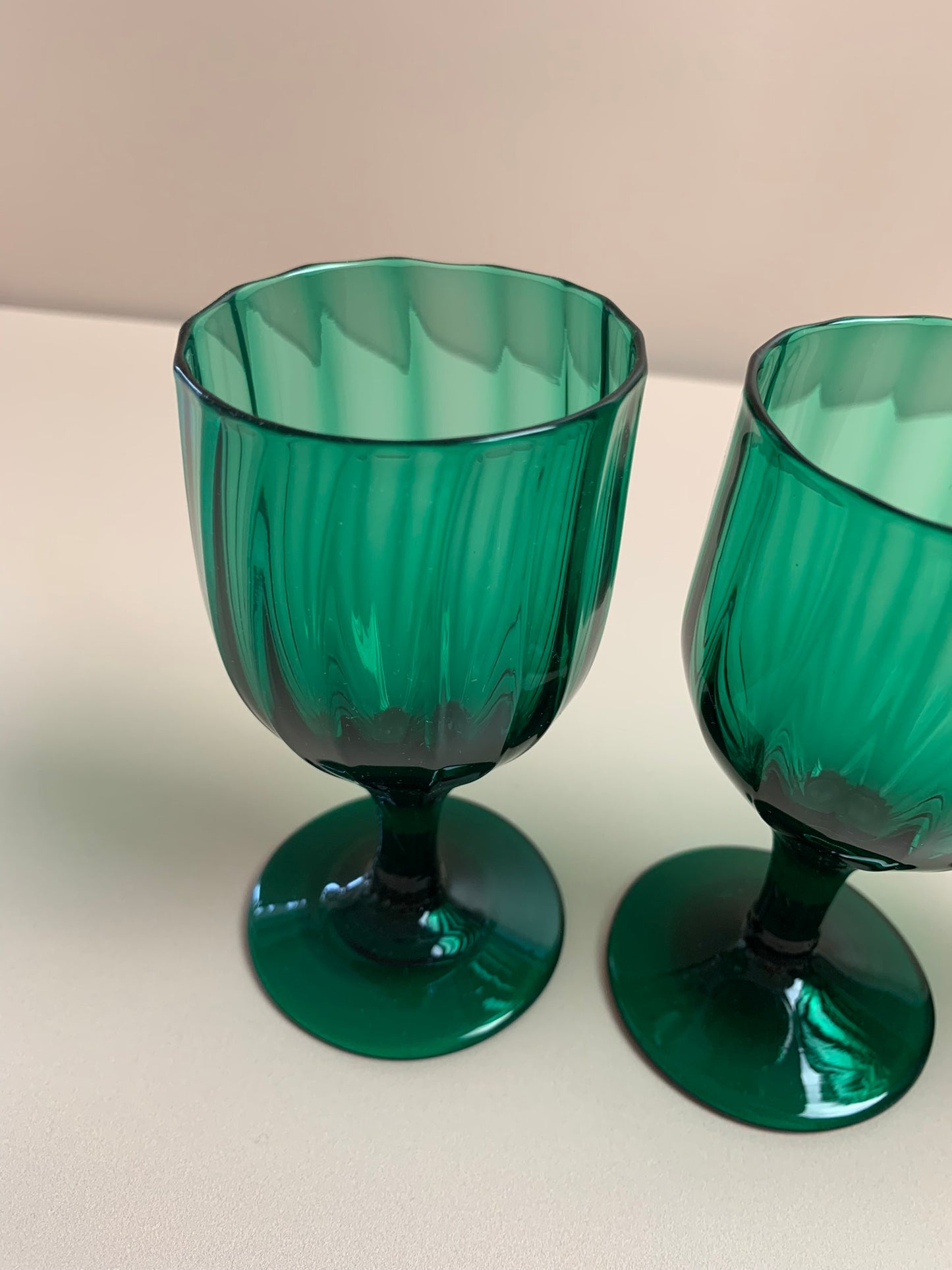 Trio of Georgian Green Wine Glasses