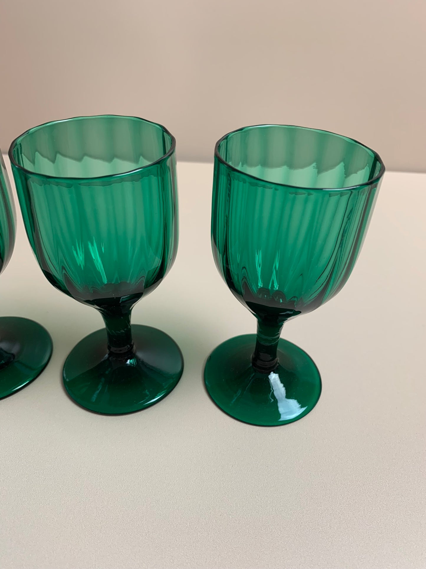 Trio of Georgian Green Wine Glasses